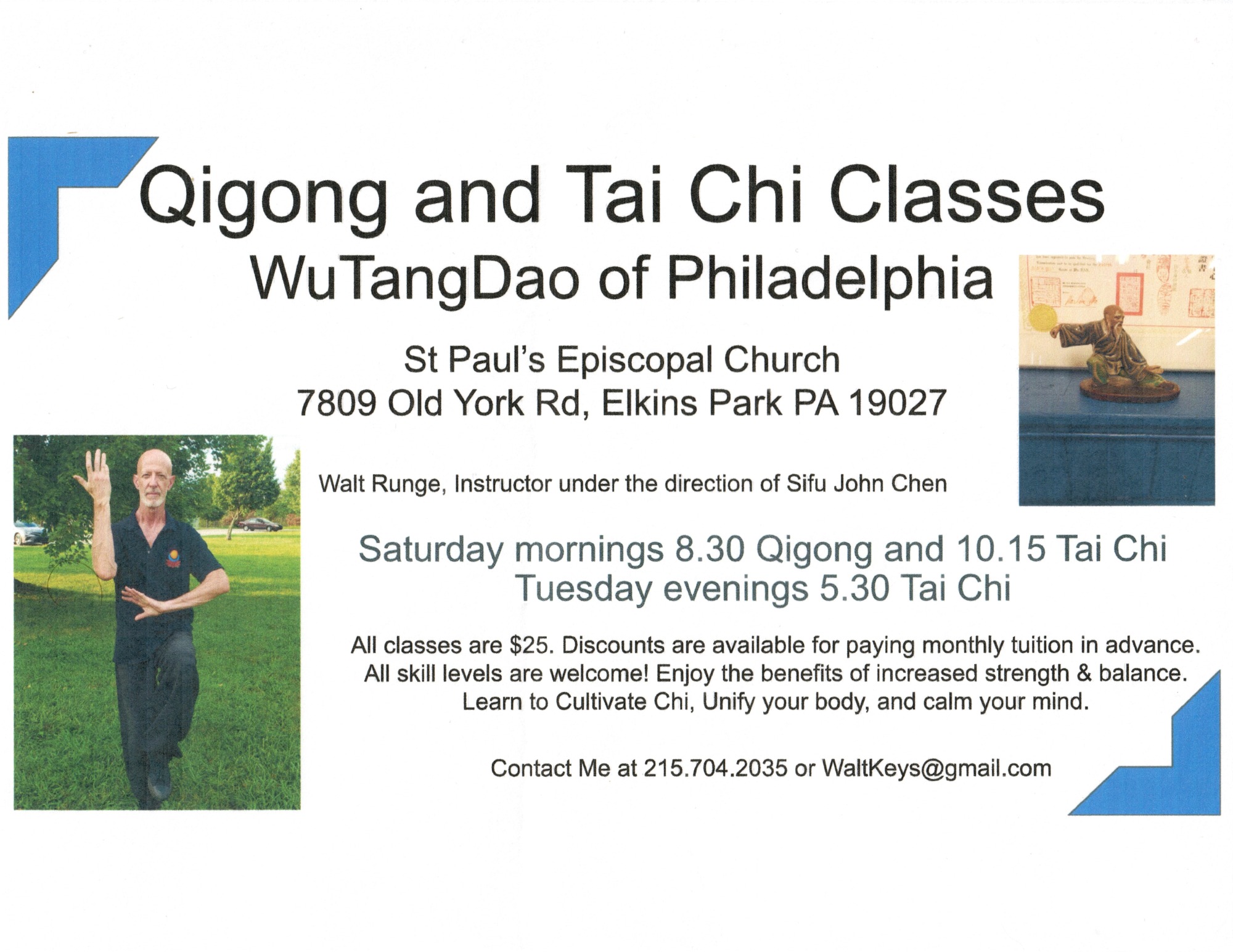 Tai Chi with Walt Runge @ St. Paul's Elkins Park
